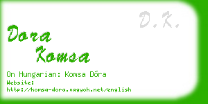 dora komsa business card