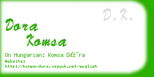 dora komsa business card